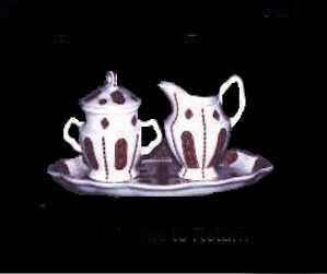 Fancy Cream Sugar and Tray