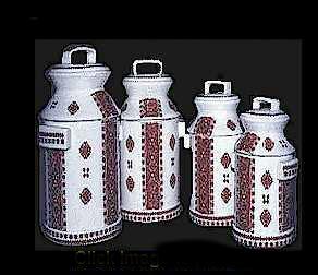 Cream Can Cannister Set